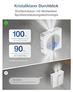 ECOVACS WINBOT W2S Omni Fensterputzroboter mit Multifunktionsstation, intelligenter Bis-an-den-Rand-Reinigung mit TruEdge™, Aufladen während des Betriebs, DREI Wasserdüsen, 12-stufigem Schutz