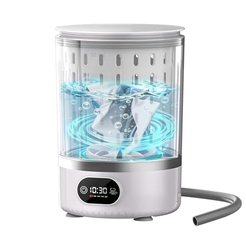 小型洗濯機、ポータブルミニ洗濯機、アップグレード版（洗えて脱水もできる）360°密封構造ブルーライト深層洗浄機能、ソックス・下着・赤ちゃんの衣類対応、一人暮らし・アパート・学生寮・ホテル・旅行・キャンプ用、静音省エネ