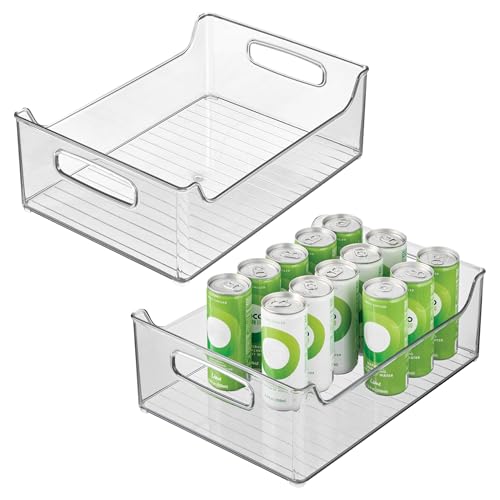 iDesign Plastic Stackable Pantry Bin, Set of 2, Clear