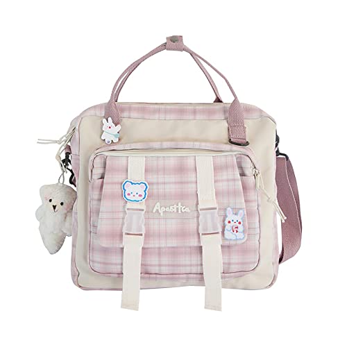 Sac à Dos Kawai avec Pendentif en Peluche Ours et Accessoires Mignons, Sac à Main Lolita pour école Japonaise, Sac à Dos esthétique pour l'école Cover