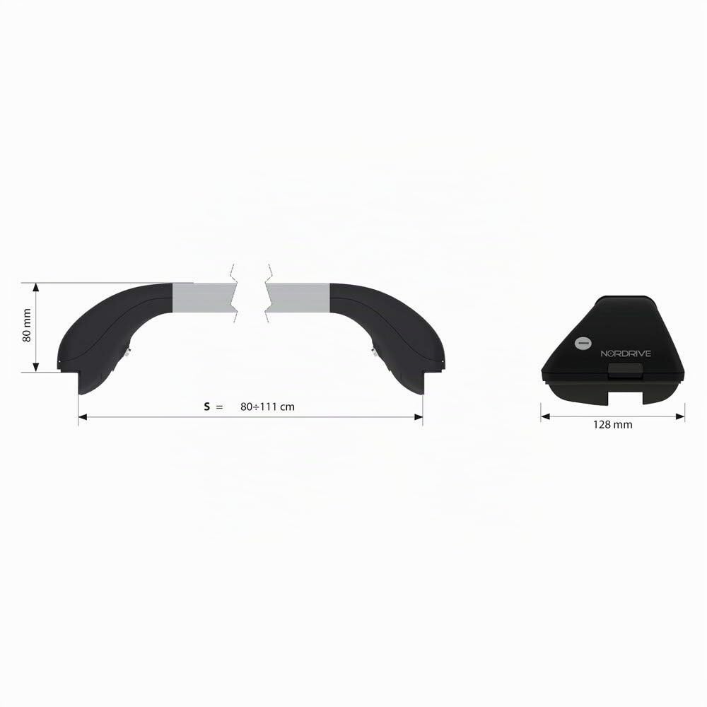 NORDRIVE N15017 Snap Alu, Coppia Barre portatutto telescopiche in Alluminio - L - 100÷136 cm