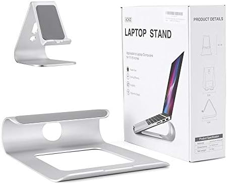 Acko Aluminum Laptop Stand Holder for Apple MacBook Air, MacBook Pro, All Notebooks with Cellphone Tablet Stand