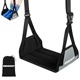 Airplane Foot Hammock, No Collapse Foot Rest for Plane Travel with Extended Adjustment Strap, Portable Desk Foot Hammock with Thickened Foam, Foot Sling Travel Essentials to Relax Your Feet(Gray)