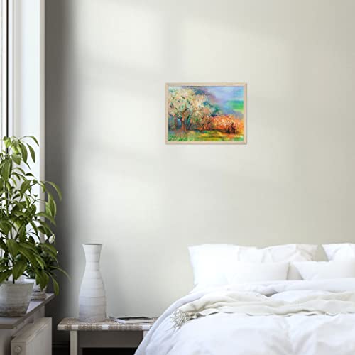 Décoration murale paysage aquarelle en impression d'art encadrée bois 30x40 cm