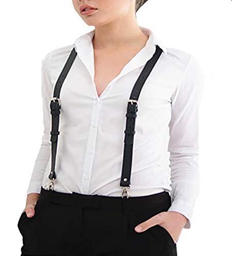 Women's Punk Waist Belt Body Chain Faux Leather Harness Adjustable with Buckles and O-Rings(SS-03)