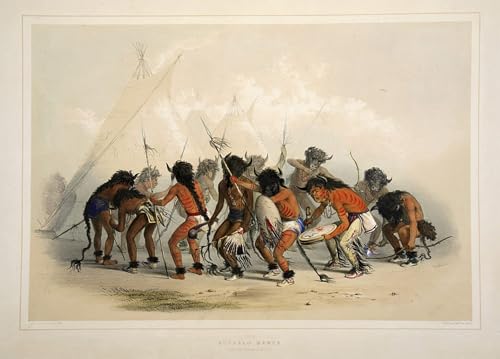 Póster de lienzo decorativo de 60x90cm inspirado en la litografía clásica de George Catlin