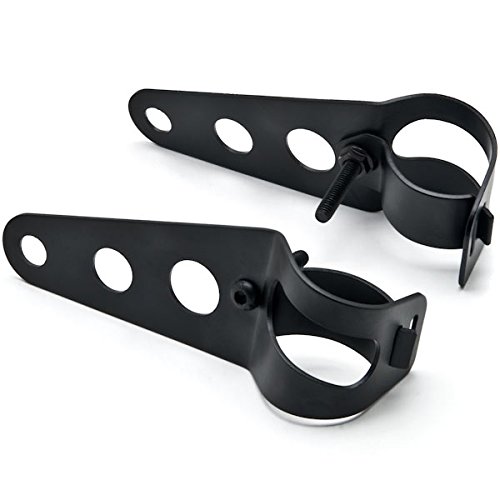 Krator JBM-8002-B Black Head Mounting Fork Ears Bracket (For Cafe Racer Bobber Chopper 31-37mm)