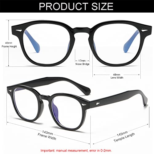 Image of Retro Round Blue Light Blocking Glasses for Men Women, Vintage Frame Non-prescription Computer Reading Eyeglasses