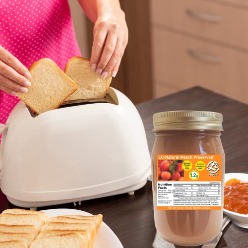 Low Carb Foods Peach Preserves Jam | 100% All Natural Ingredients |Best Naturals |No Sugar Diabetic Friendly | High Protein And Fiber | Artificial Sweetener Free | Tastes Great 16 Oz #TOP3