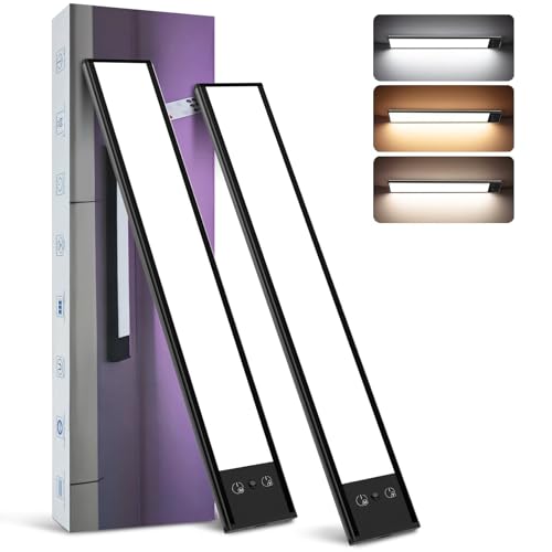 Cabinet Lighting Wireless with Remote Control (2 Pack), 3000mAh, 95 LED Closet Lights Battery Operated, Dimmable and 3 Color Temperature, Rechargeable Magnetic Closet Light for Kitchen, Bedroom(2)