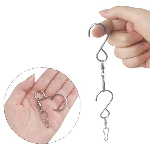 Danzix 15 Packs Swivel Hooks Clips, Stainless Steel Hook Clips For Hanging Wind Spinners Wind Sculptures,Wind Chimes,Kites,Flower Pots-Silver #TOP2