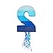 BLUE PANDA Ombre Blue Number 7 Pull String Pinata, Party Game for Kids Ages 3-14, Fillable Hanging Decoration for Birthday Decorations, Holds Candy, Toys & Confetti (16.5 x 11.5 x 3 In)