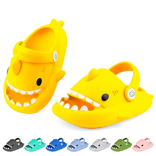 Image of Kids Shark Cloud Slides | Boys Girls Slip On Sandals | Toddler Beach Slippers | Youth Fish Flip Flops Pool Shower Shoes