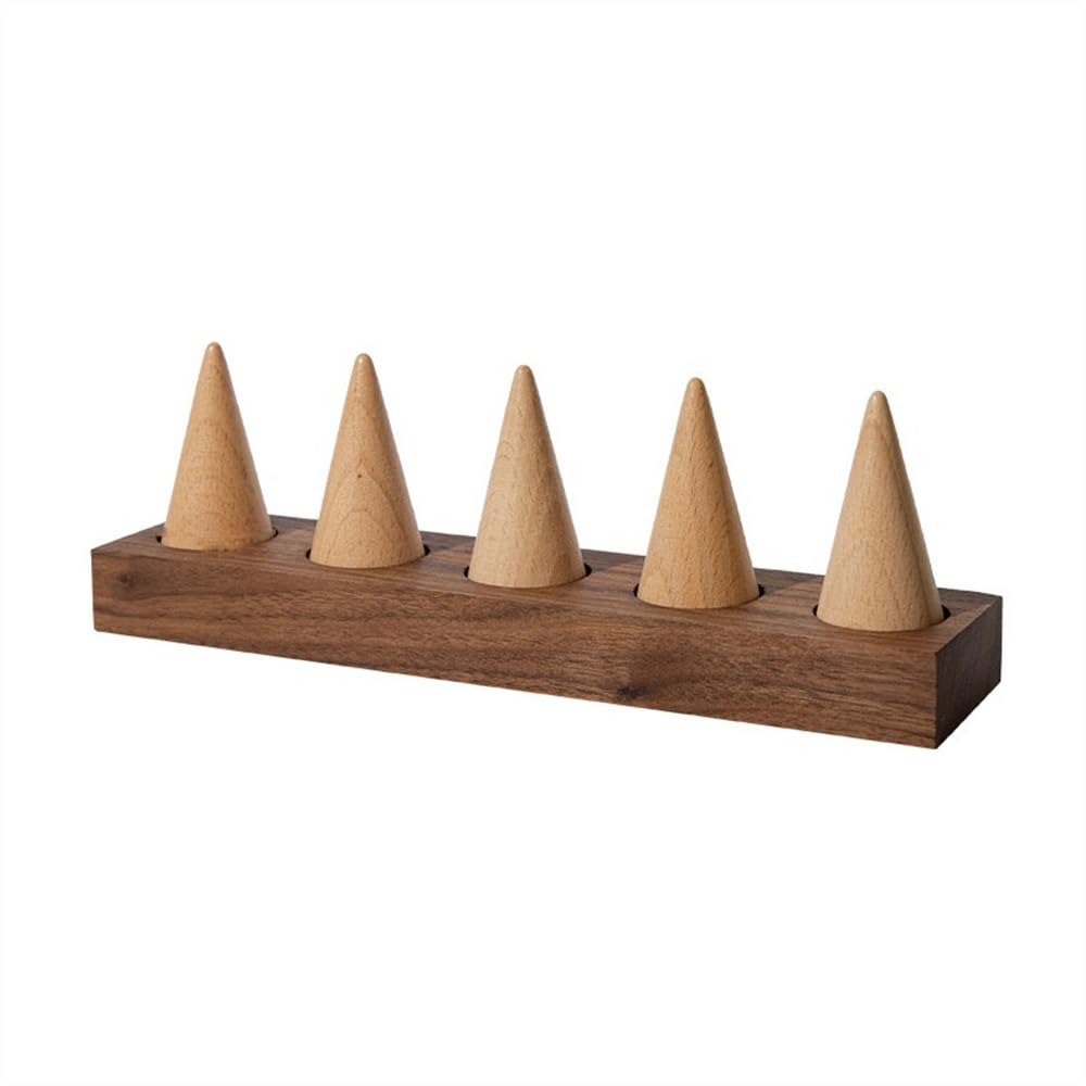 QINGGANG-0224 jewelry organizer Walnut Jewelry Storage Display Rack Creative Counter Window Jewelry Display Props Jewelry Racks for dressing table(Large)