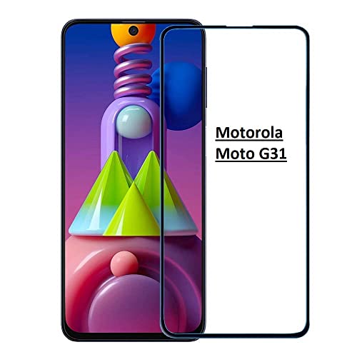 Image of Screen Protector for Motorola Moto G31 (Black) Tempered Glass Edge-to-Edge 6D Screen Guard With Installation Kit