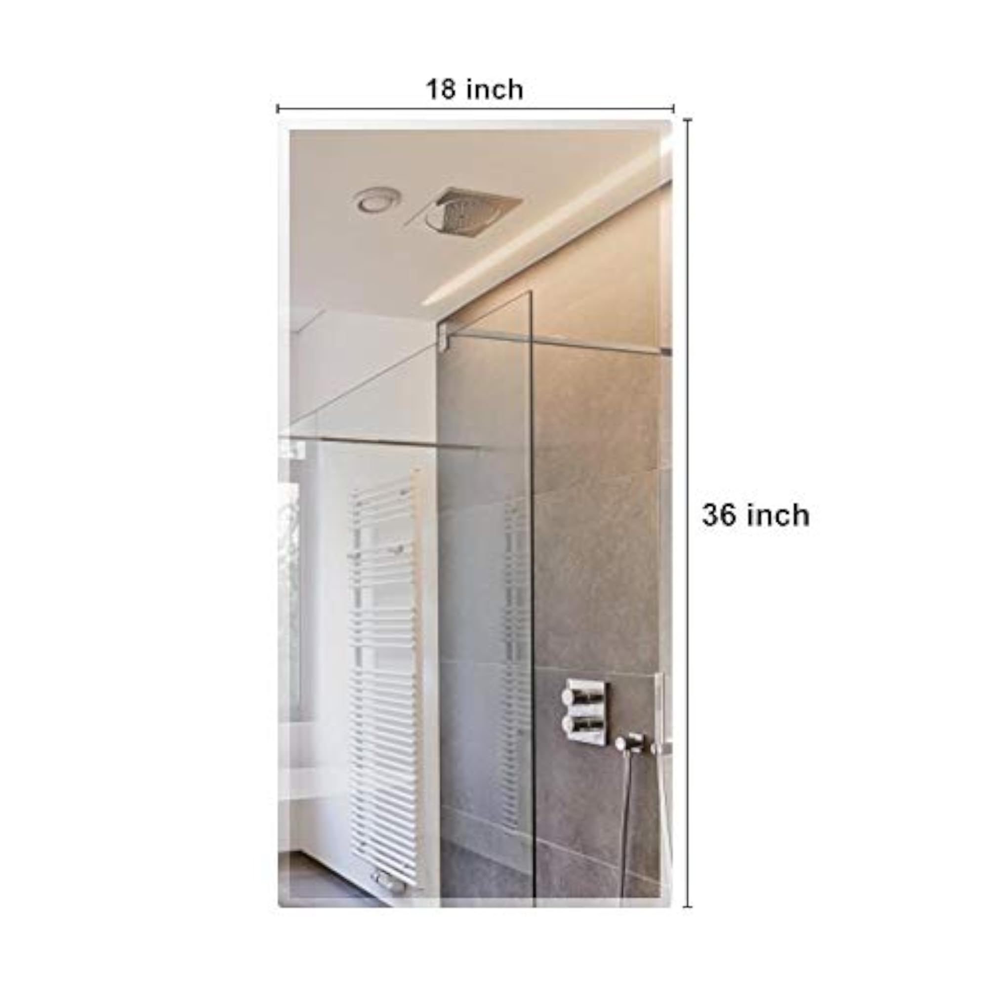 Beveled Smooth Edges Rectangular Wall Mount Mirror