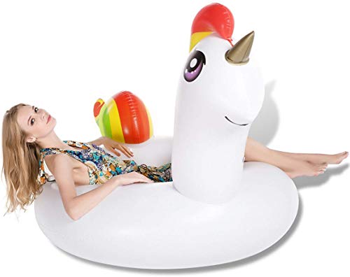 image for Jasonwell Inflatable Unicorn Pool Float Floatie 78'' Water Fun Summer 