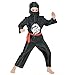 Produktbild Kinderkostüm Ninja Dragon schwarz Jungen Mädchen Kämpfer Karate Kung-Fu Asien Karneval Fasching Gr 116 - 152 (152)