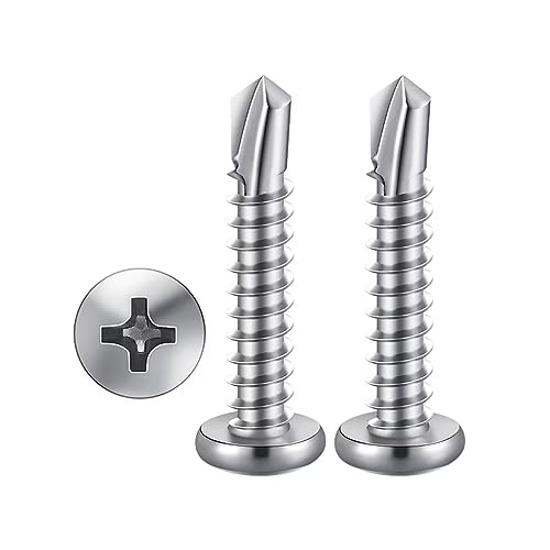 SYDARSYN Phillips Pan Head Self Tapping Self Drilling Screw for Metal/Wood, 304 Stainless Steel Drill Tail Screws M3.9x16mm (20 pcs)
