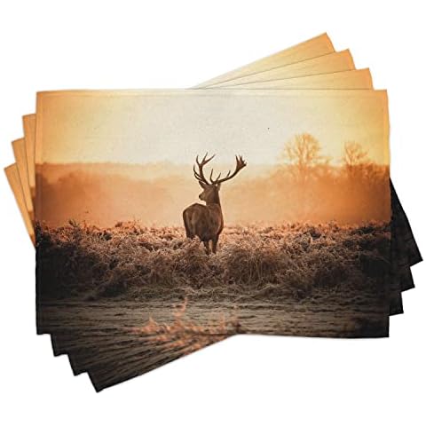 ABAKUHAUS Hunting Placemats Set of 4 Cover