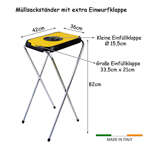 Müllsackständer BigDean SwingFix Gelb für 120L Müllbeutel