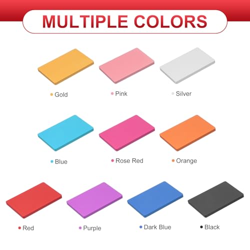 PATIKIL Metal Business Card 1mm Thick 3.4x2.1 Inch, 15 Pcs Anodized Aluminum Blank Laser Engraving Cards with Cable Ties for Multipurpose House Office Custom Gift DIY, Orange by PATIKIL - Image 5
