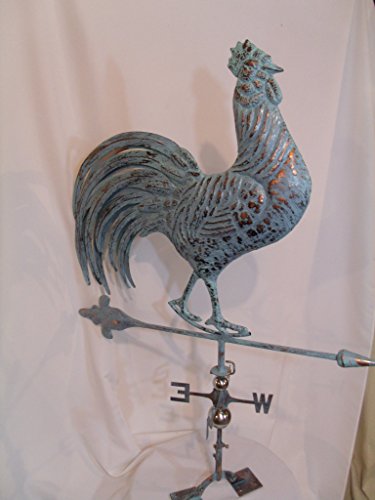 Furniture Barn USA Large Handcrafted 3D 3- Dimensional Full Body Rooster Weathervane Copper Patina Finish - Thumbnail 5