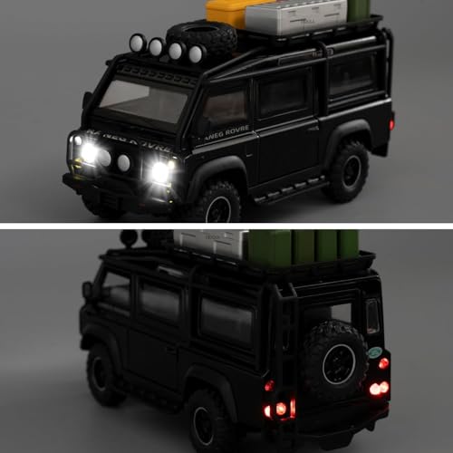 Image of FEXXA 1 /32 Compatible for Land Rover Van Model Car, Pull Back Diecast Collectible Car Toy with Sounds&Lights for Kids Boys Girls and Adults, Gift (BLACK1)