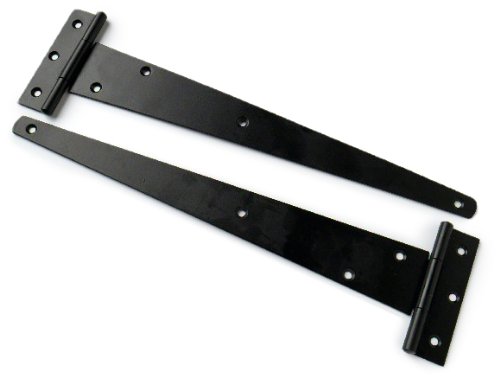 Bulk Hardware BH00125 Paquet de 4 Charnières en T 100 mm Verni Noir