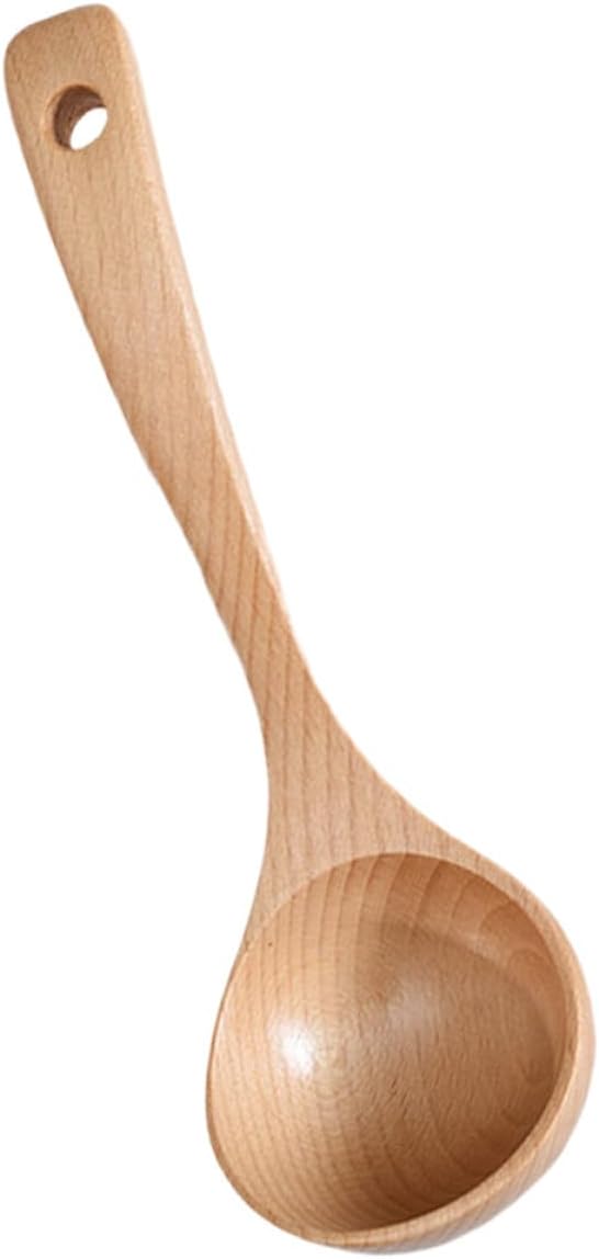 BETOOKY Wooden Soup Spoon Large Beech Wood Ladle for Hot Pot and Porridge Serving Kitchen Utensil for Home Dining