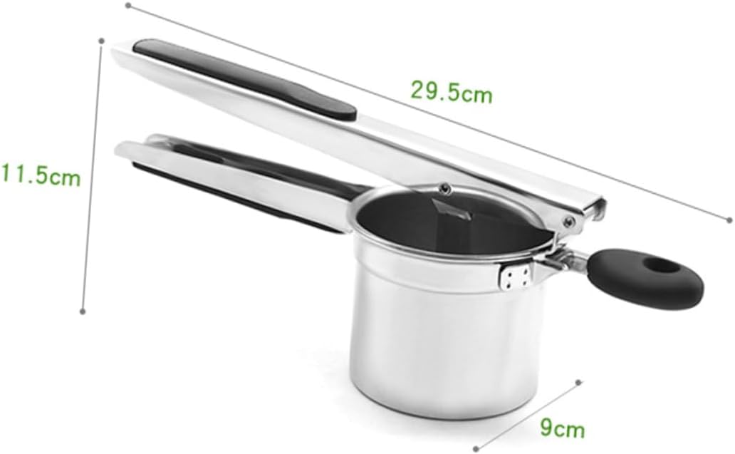 KICHOUSE Non- Silicone Handle Food Pressing Tool Potato Interchangeable Disks for Easy Mashing of Vegetables and Fruits Like and Carrots