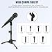 Desk Mic Stand, JCWINY Portable Foldable Microphone Tripod with Mic Clip Holder Adjustable Table Microphone Stand for Blue Yeti Snowball Spark and Other Dynamic Microphones