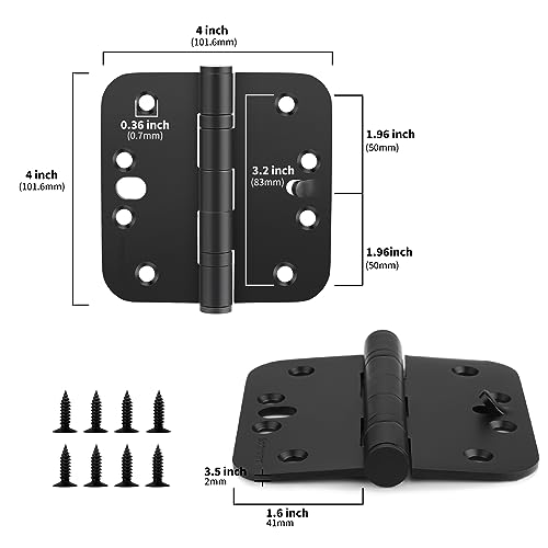 Goldenwarm 3 Pack Ball Bearing Security Door Hinges For Exterior & Interior Doors 4Inch Matte Black Stainless Steel Heavy-Duty Hinges For Outswing Doors thumb #1