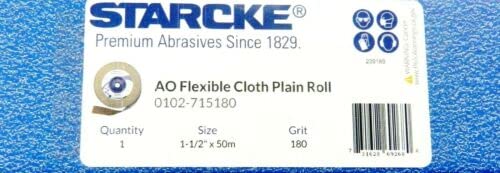 Premium Shop Roll 1-1/2" x 55 Yards Aluminum Oxide Handy Rolls 180 Grit Made in Germany