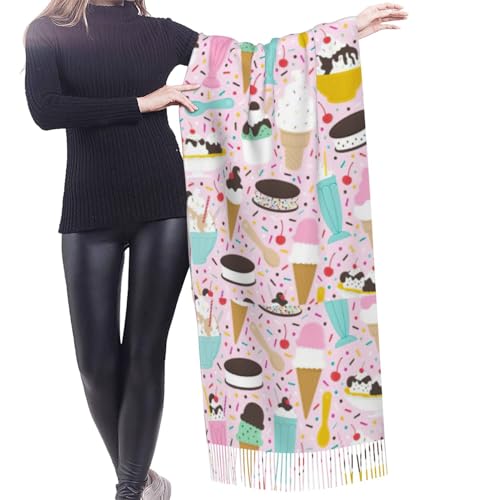 Alpaca And Cactus Print Tassel Scarf -Women'S Thick Large Blanket Shawl Scarf Winter Warm Shawl Scarf,2