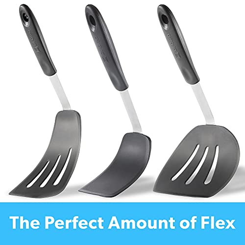 DI ORO - Chef Series FLEX Silicone Spatula 600ºF Heat-Resistant Flexible Silicone Rubber Turner Spatulas (3-Piece Set) by di Oro Living - Image 7