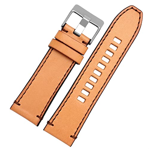 Bracelet de montre cuir 28mm marron rétro compatible avec Diesel DZ4323 DZ4318 DZ7413 sangle - 4