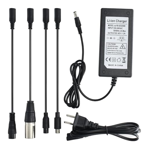 image for BOEEA 42V 2A Charger Universal 5 Plugs Replacement for 36V Lithium Bat