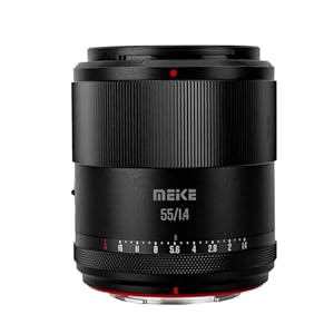 Meike 55mm F1.4 Large Aperture Auto Focus APS-C STM Portrait Prime Fixed Lens Compatible with Sony E Mount Cameras A6400 A6000 A6100 A6300 A6500 A6600 A6700 ZV-E10 ZV-E10 II FX30