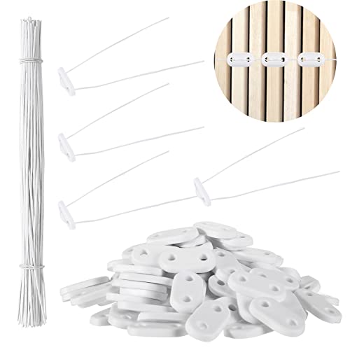 Kit de Fixation de Clôture Brise-Vue de Confidentialité en PVC Résistants à Intempéries, 100 Clips de Montage en PVC avec 100 Attaches de Câble Plate de...