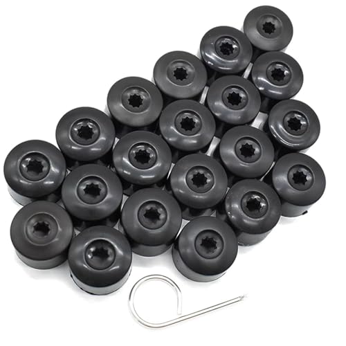 Tuercas de rueda de 28mm antióxido con juego de 20 tapas de tornillo central para Tiguan 08-18