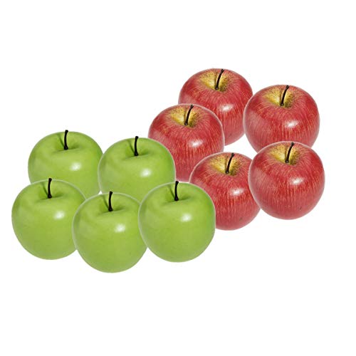 dDanke 10pcs Artificial Apple Fake Fruit for Home Kitchen Storefront Decoration 3''x3.15'' (5 Red+5 Green)