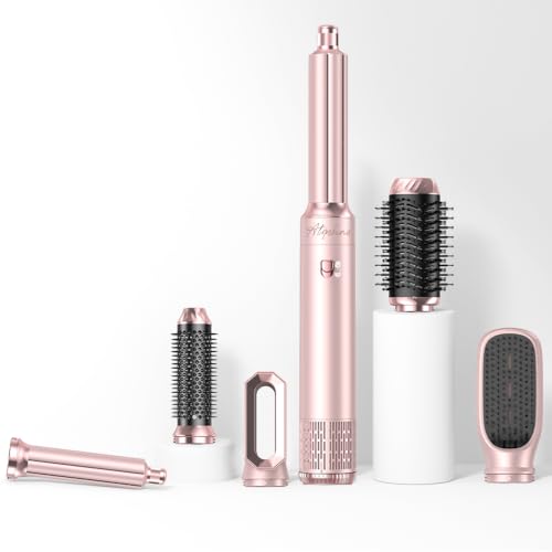 Image of Atopskins 6-in-1 Blow Dryer Brush, Hot Air Styler with Auto-Wrap Curlers