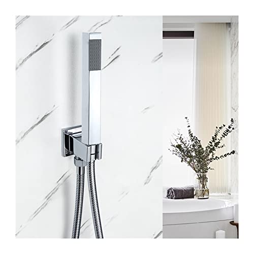 Support de douche carré chrome poli pour salle de bain moderne - 5