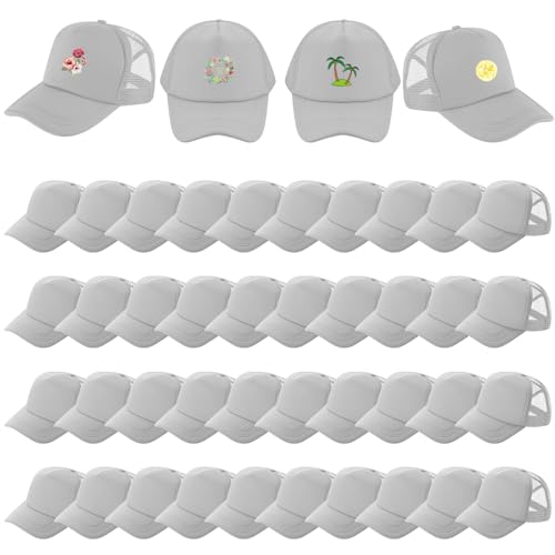 Image of 40 Pack Sublimation Blank Trucker Hat Bulk Wholesale Mesh Baseball Cap for Women Men DIY Hat Bar Party