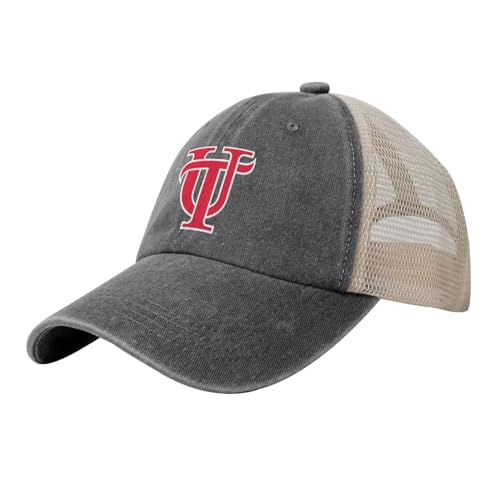 University of Tampa Hat Adjustable Athletic Vintage Washed Distressed Mesh Baseball Cap Deep Heather