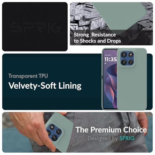 Image of SPRIG Compatible with Moto Edge 60 Stylus Premium SilkTone Back Cover Drop Tested Shock Proof Mobile Case for Men, Women, Boys and Girls with Camera Protection (Light Green)