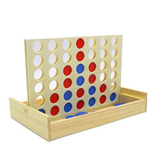 4 In A Row Wooden Board Game Foldable Line Up 4 Classic Family Toy Educational Toy For Kids And Family #TOP7