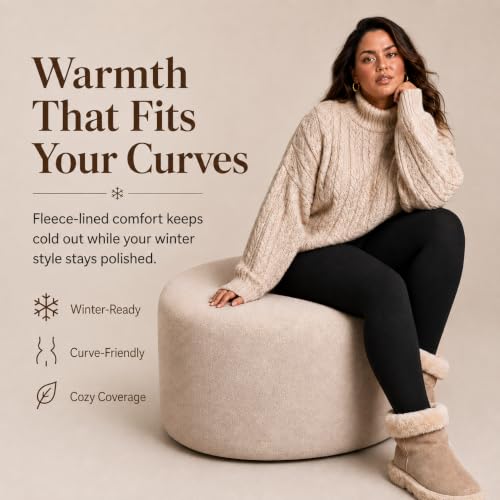 Image of DancMolly Plus Size Fleece Lined Tights Winter Warm Womens Tights, High Waisted Opaque Pantyhose