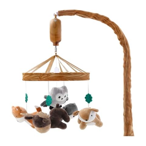 The Peanutshell Crib Mobile for Boys or Girls - Woodgrain Musical Baby Crib Mobile with 12 Lullabies, Whimsical Woodland Baby Mobile Crib Whimsical Woodland Nursery Decor Cover